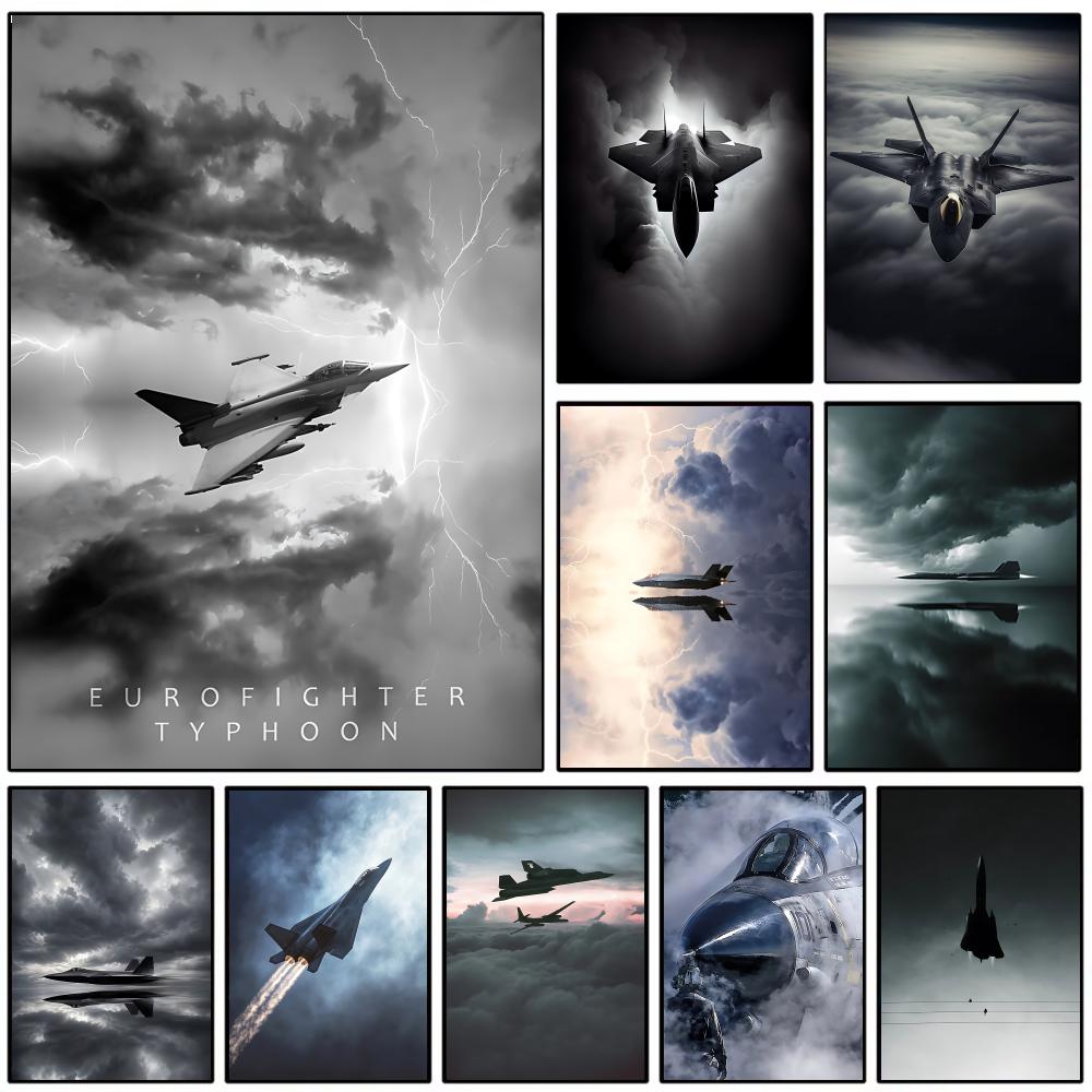 Esports And Gaming Lounge - Coole gevechtsvliegtuigposter, zelfklevende, waterdichte wandposter voor