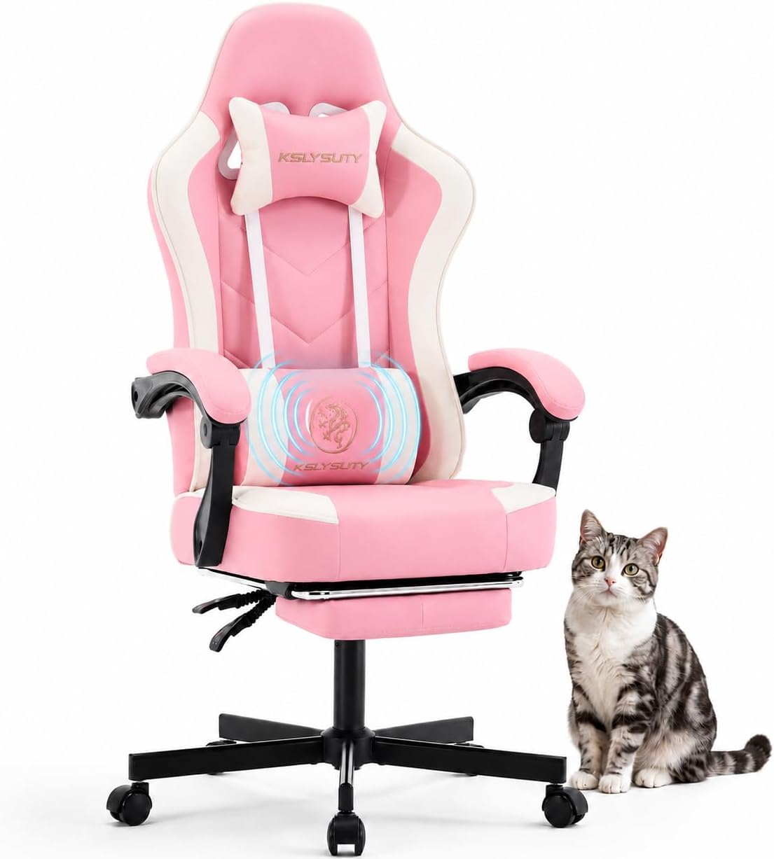 Gaming & Esports District - Ergonomische gamingstoel met hoge rugleuning, voetsteun,